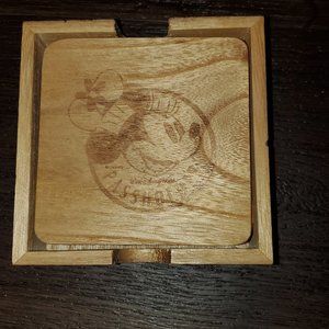 NEW Disney Minnie Mouse Passholder wooden coasters - set of 4